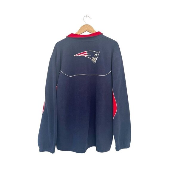 NFL Team Apparel Reebok Men's Sz XL Blue Patriots Fleece Pullover Jacket - Picture 3 of 8
